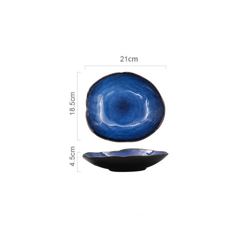 Ozeanwellen Dunkelblaue Platte