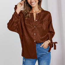 Laden Sie das Bild in den Galerie-Viewer, Modische Lässige Bedruckte Bluse mit Rundhalsausschnitt