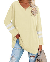 Laden Sie das Bild in den Galerie-Viewer, Gestreiftes Kontrast-Langarm-T-Shirt