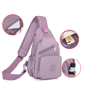 Damen-Schultertasche aus Segeltuch mit mehreren Taschen