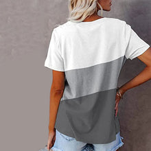 Laden Sie das Bild in den Galerie-Viewer, Lockeres lässiges kurzärmeliges T-Shirt mit Rundhalsausschnitt für Damen