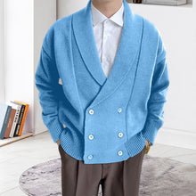 Laden Sie das Bild in den Galerie-Viewer, Vollfarbige geknöpfte Strickjacke