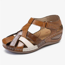 Laden Sie das Bild in den Galerie-Viewer, Damen Retro Sandalen mit runder Zehenpartie und Schnalle