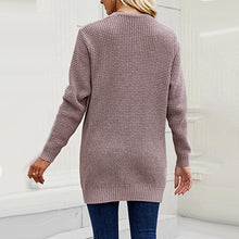 Laden Sie das Bild in den Galerie-Viewer, Mittellanger Einfarbiger Strickpullover