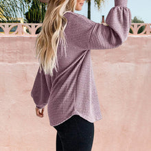 Laden Sie das Bild in den Galerie-Viewer, Damenhemd mit Ballonärmeln und Rundhalsausschnitt