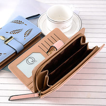 Laden Sie das Bild in den Galerie-Viewer, Damen Lange Geldbörse mit Blattmuster