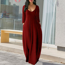 Laden Sie das Bild in den Galerie-Viewer, Solides Kleid mit schrägen Taschen