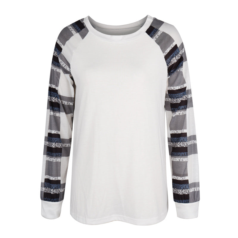 Lässiges Lockeres Langärmliges T-Shirt mit Rundhalsausschnitt