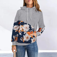Laden Sie das Bild in den Galerie-Viewer, Langarmiges Sweatshirt mit Kapuze und hohem Ausschnitt
