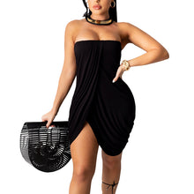 Laden Sie das Bild in den Galerie-Viewer, Sexy einfarbiges schulterfreies Kleid