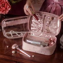 Laden Sie das Bild in den Galerie-Viewer, Kosmetiktasche aus Samt mit großem Fassungsvermögen+Waschtasche