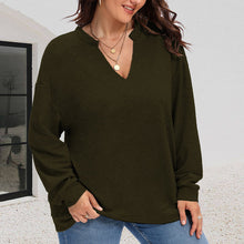 Laden Sie das Bild in den Galerie-Viewer, Damen Übergroßer Pullover mit V-Ausschnitt