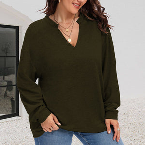 Damen Übergroßer Pullover mit V-Ausschnitt