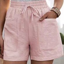 Laden Sie das Bild in den Galerie-Viewer, Sommer Damen lässige lockere Leinenshorts