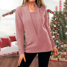 Laden Sie das Bild in den Galerie-Viewer, Einfarbiger Pullover für Damen, kurz geschnittener Strickpullover