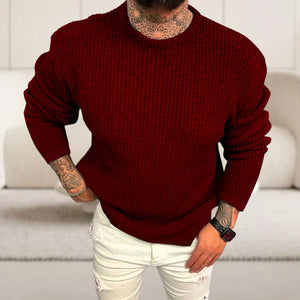 Einfarbiger Pullover mit Rundhalsausschnitt