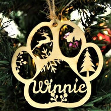 Laden Sie das Bild in den Galerie-Viewer, SANK®PERSONALISIERTE HUNDE/KATZE PFOTE WEIHNACHTSVERZIERUNG