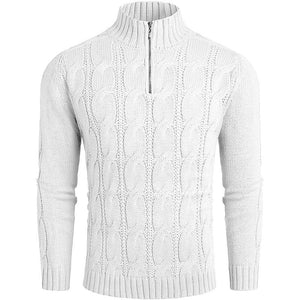 Einfarbiger Pullover mit Reißverschluss für Herren
