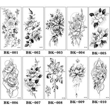 Laden Sie das Bild in den Galerie-Viewer, Skizze Blume Tattoo Aufkleber