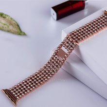 Laden Sie das Bild in den Galerie-Viewer, Iwatch Metallarmband mit Strasssteinen
