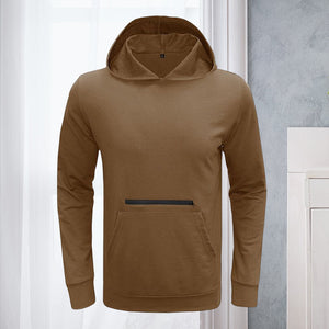Einfarbiger Langarm-Hoodie