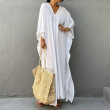 Laden Sie das Bild in den Galerie-Viewer, Einfarbiges Lockeres Urlaubskleid