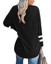 Laden Sie das Bild in den Galerie-Viewer, Gestreiftes Kontrast-Langarm-T-Shirt