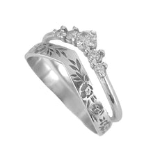 Laden Sie das Bild in den Galerie-Viewer, Einfacher V-förmiger Diamantgirlandenring