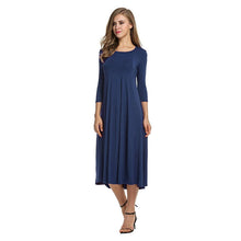 Laden Sie das Bild in den Galerie-Viewer, Neues Einfarbiges Elegantes Kleid Für Damen