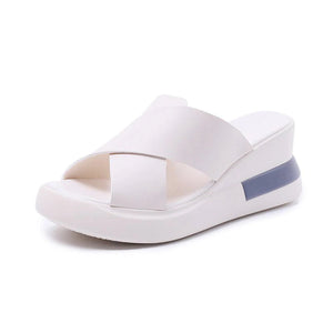 Damen Sandalen/Hausschuhe aus weichem Leder