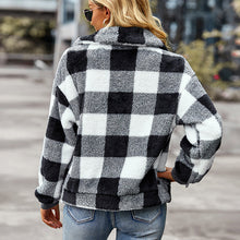 Laden Sie das Bild in den Galerie-Viewer, Karierter dicker Fleece-Mantel