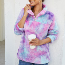 Laden Sie das Bild in den Galerie-Viewer, Plüschjacke mit Regenbogenverlauf