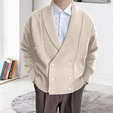 Laden Sie das Bild in den Galerie-Viewer, Vollfarbige geknöpfte Strickjacke
