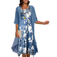 Laden Sie das Bild in den Galerie-Viewer, Zweiteiliges Sommerkleid Aus Chiffon
