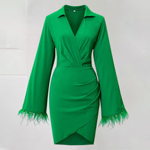 Laden Sie das Bild in den Galerie-Viewer, Modisches Kleid mit Fransenärmeln für Damen
