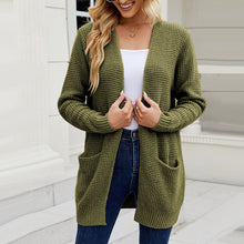 Laden Sie das Bild in den Galerie-Viewer, Mittellanger Einfarbiger Strickpullover