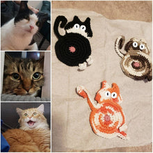 Laden Sie das Bild in den Galerie-Viewer, Süßer Katzenarsch Strickuntersetzer