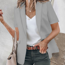 Laden Sie das Bild in den Galerie-Viewer, Lässiger Kurzärmliger Blazer mit Reverskragen