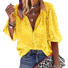 Laden Sie das Bild in den Galerie-Viewer, Lässige Tupfen-Bluse Aus Chiffon