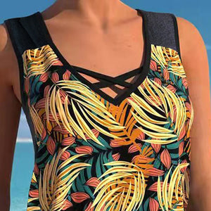 Bedruckter zweiteiliger Bikini-Badeanzug