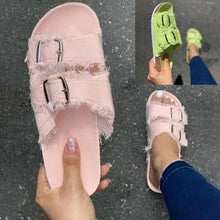 Laden Sie das Bild in den Galerie-Viewer, Sommerliche Einfarbige Sandalen Mit Schnalle