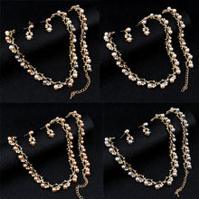 Laden Sie das Bild in den Galerie-Viewer, Dreiteiliges Perlen Ohrring Halskette und Armband