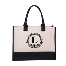 Laden Sie das Bild in den Galerie-Viewer, Leinen Alphabet Strandtasche
