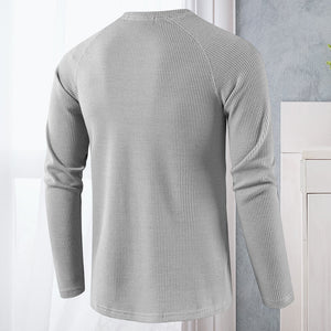 Einfarbiges Langärmliges T-Shirt für Herren