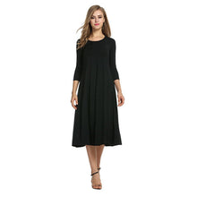 Laden Sie das Bild in den Galerie-Viewer, Neues Einfarbiges Elegantes Kleid Für Damen