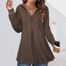 Laden Sie das Bild in den Galerie-Viewer, Damen-Sweatshirt mit Knopfleiste