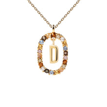 Laden Sie das Bild in den Galerie-Viewer, Bunte Kristall-Buchstabe-Halskette