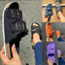 Laden Sie das Bild in den Galerie-Viewer, Sommerliche Einfarbige Sandalen Mit Schnalle