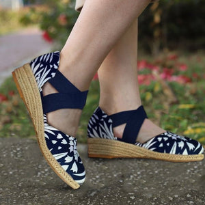 Sandalen mit Keilabsatz aus Hanfseil