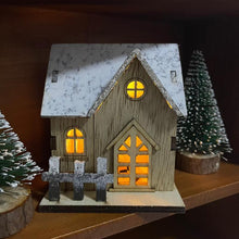 Laden Sie das Bild in den Galerie-Viewer, Weihnachtsdekoration LED Leuchtendes Blockhaus